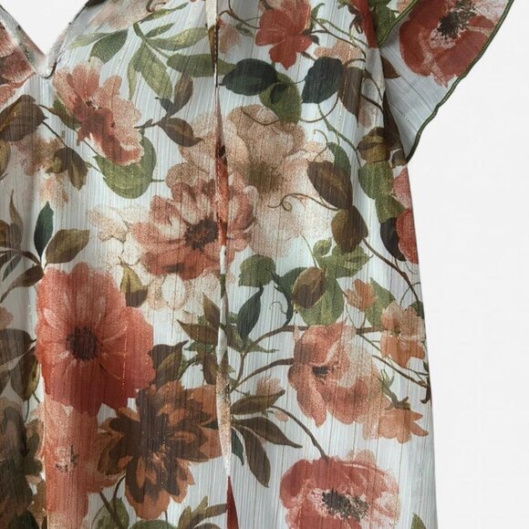 Tamara H. Floral Short Sleeve Blouse Top Size S - Picture 4 of 4